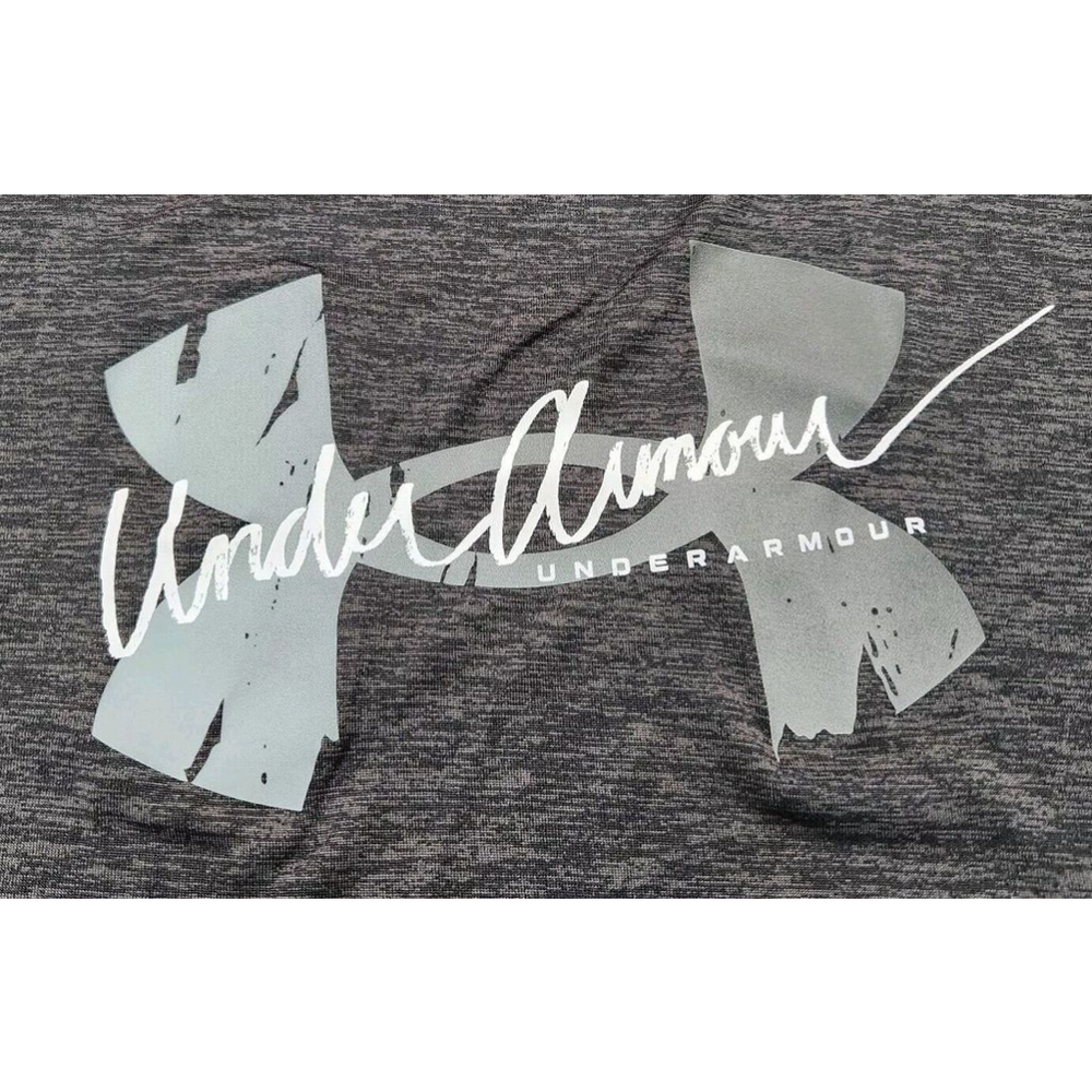 Under Armour Heat Gear Mens Shirt Loose Fit Gray Short Sleeve XL Logo Graphic - Picture 3 of 6